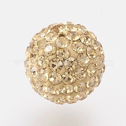 Abalorios del Diamante de imitación checo, pp6 (1.3~1.35 mm), Pave bolas de discoteca, arcilla polimérica, redondo, 246 _lt. colorado topaz, 6mm, agujero: 1.5 mm, sobre 54~64pcs diamantes de imitación / bola
