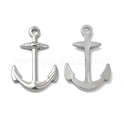 304 Stainless Steel Pendants, Anchor Charms, Stainless Steel Color, 37x25x3.5mm, Hole: 3.5mm