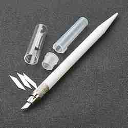 Herramientas de tallado de plástico y metal, cuchillo para esculpir metal, para talla de madera / álbum de recortes de diy / suministros de manualidades, blanco, 16x1.15 cm