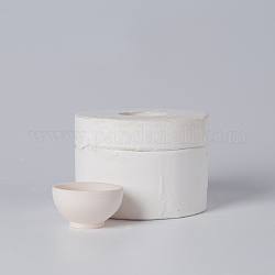 茶碗ジェッソ金型  モデリングツール  陶芸製作に  フローラルホワイト  完成品：68x25mm