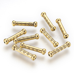 Perline in lega stile tibetano, piombo & cadimo libero, tubo, oro antico, 22x5.5mm, Foro: 1.5 mm