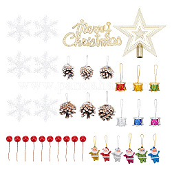 Benecreat 7 styles ensemble de décoration de pendentifs en plastique joyeux noël, pour les décorations suspendues d'arbres de Noël, formes mixtes, couleur mixte, 72~176x112~191x1.5~22mm