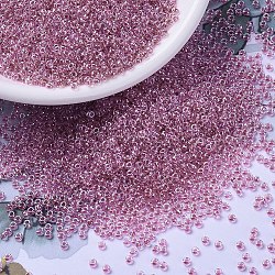 Миюки круглые бусины рокайль, японский бисер, (rr1524) сверкающий пион розовый кристалл с подкладкой, 11/0, 2x1.3 мм, отверстие : 0.8 мм, Около 5500 шт / 50 г