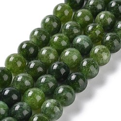 Billes de jade naturelles de teint en malaisades teintes, ronde, verte, 8mm, Trou: 1.2mm, Environ 23 pcs/chapelet, 7.28 pouce (18.5 cm)