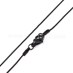 304 collar de cadena serpentina de acero inoxidable para hombres y mujeres, electroforesis negro, 17.72 pulgada (45 cm)