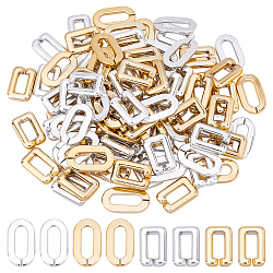 Superfindings 120pcs 4 estilo ccb anillos de unión de plástico, conectores de enlace rápido, para la fabricación de cadenas de joyería, rectángulo y óvalo, platino y oro, 30~36.5x20~20.5x3.5~5.5mm, 30 piezas / style