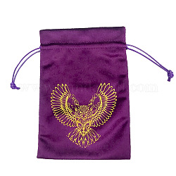 Бархатные мешочки для хранения карт Таро, настольный держатель для карт Таро, фиолетовые, сова шаблон, 18x13 см