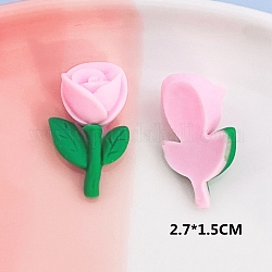 Cabochons en résine opaque, pour les accessoires de cheveux, rose, rose, 27x15mm
