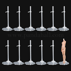 Staffa per bambola regolabile in plastica trasparente, mini espositore per bambola/action figure, bianco, prodotto finito: 7.3x9.8x20.5 cm, 36 pc / set