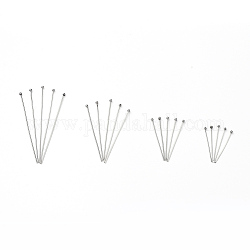 304 Stainless Steel Head Pins, Ball Head Pins, with Bead Container, Mixed Size, Stainless Steel Color, 25mm/30mm/40mm/50mm, Head: 2mm, about 200pcs/bix