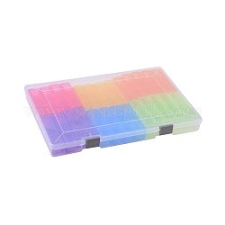 Plastic Bead Storage Containers, Removable, 78 Compartments, Rectangle, Colorful, 35.8x23.9x3.4cm, 3 Compartments: about 10.1x2.6x3cm, 78 Compartments/box