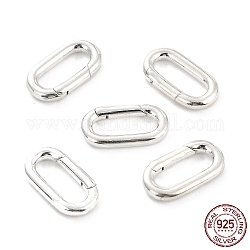 925 пружинные кольца из стерлингового серебра, овальные, серебряные, 17x9x2.5 мм, внутренний диаметр: 12.5x5 мм