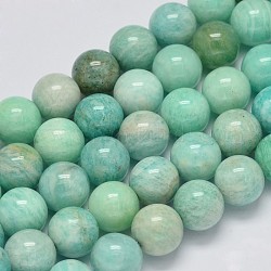 Natur Amazonit Perlen Stränge, Runde, 7~8 mm, Bohrung: 1 mm, ca. 50~60 Stk. / Strang, 15.7 Zoll
