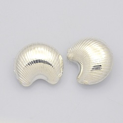 Accessoire en laiton des perles, lune, couleur argentée, 20x23x9mm, Trou: 1mm