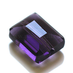 Имитация австрийских кристаллов, класс AAA, граненые, прямоугольные, индиговые, 6x8x4 мм, отверстие : 0.7~0.9 мм