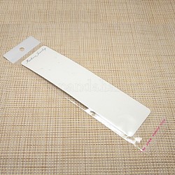 Présentoir collier rectangle définit les cartes en papier carton et autocollantes cellophane sacs, blanc, 275x65mm