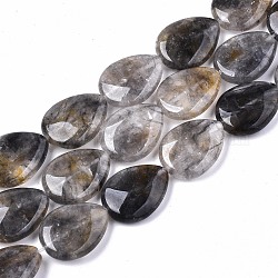 Chapelets de perle en quartz nuageux naturel, larme, 19~20x15x5~6mm, Trou: 0.8mm, Environ 20 pcs/chapelet, 15.35 pouce (39 cm)