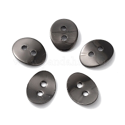Cierres de botón de latón, gunmetal, aproximamente 10 mm de ancho, 14 mm de largo, 1 mm de espesor, agujero: 2 mm