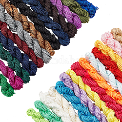 Pandahall Elite 27 bündelt 27 Arten von geflochtenen Kabelsätzen aus Polyester und Nylon, chinesische knotenkordel, Runde, Mischfarbe, 1.5 mm, 1 Bundle/Stil