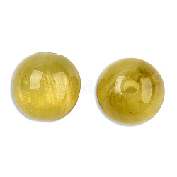 Perline di resina, occhio di gatto imitato, tondo, oliva, 12mm, Foro: 1.6~1.8 mm