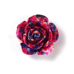 Perles de résine opaques, fleur, cerise, 15x15x7.5mm, Trou: 1.4mm
