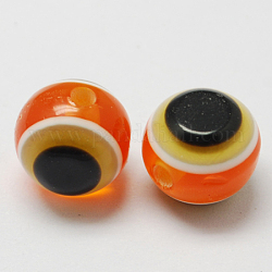 Круглые сглаза гранулы смолы, темно-оранжевый, 8x7 мм, отверстие : 1.8~2 мм