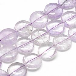 Chapelets de perles en améthyste naturelle, plat rond, 16x5mm, Trou: 1mm, Environ 26 pcs/chapelet, 16.3 pouce