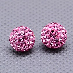 Tschechische Glasperlen Strasssteinen, Fimo innen, halbgebohrte runde Perlen, 209 _rose, pp9 (1.5 mm), 1.6 mm, Bohrung: 8 mm