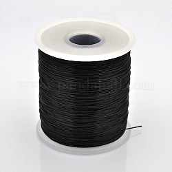 Filo di cristallo elastico piatto, filo per perline elastico, per realizzare bracciali elastici, nero, 0.5mm, circa 546.8 iarde (500 m)/rotolo
