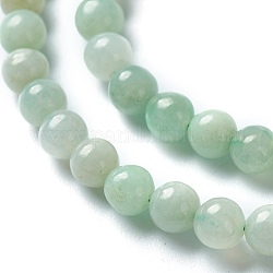Perles de jadéite naturel brins, ronde, Grade a, 4mm, Trou: 0.7mm, Environ 90 pcs/chapelet, 15.75 pouce (40 cm)
