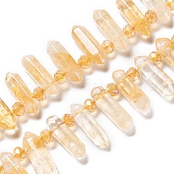 Natürlichen Citrin Perlen Stränge, Kugel, 20~25x5~8x5~8 mm, Bohrung: 1 mm, ca. 30 Stk. / Strang, 15.47 Zoll (39.3 cm)