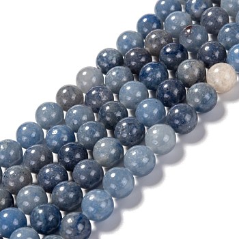 Naturali blu perline avventurina fili, tondo, 6mm, Foro: 0.8 mm, circa 65pcs/filo, 15.1 pollice