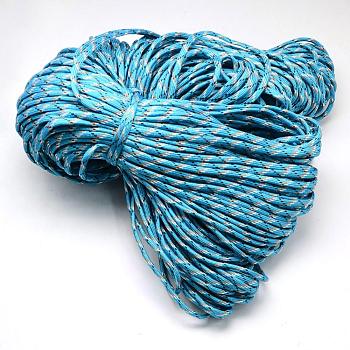 7 âmes intérieures cordes en polyester et spandex, pour la fabrication de bracelets en corde, Dodger bleu, 4mm, environ 109.36 yards (100m)/paquet, 420~500g / bundle