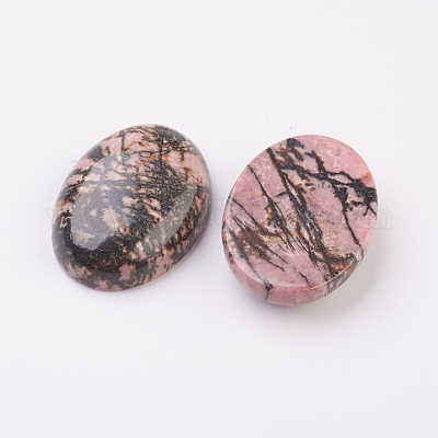 Cabochon a fondo piatto in rodonite naturale&nbsp;G-G741-30x40mm-12-1