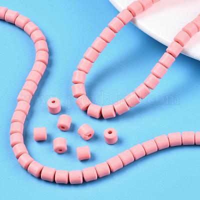 6MM Pearl Pink Polymer Clay Bead Strands