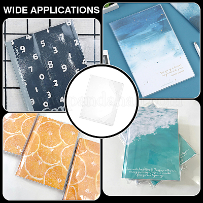 Couvertures de livres rectangulaires en PVC A5&nbsp;OFST-WH0050-012-1