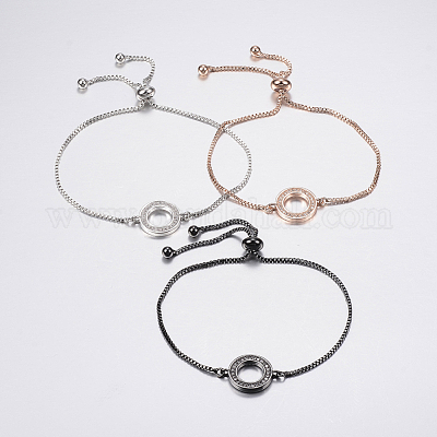 Verstellbare messing micro pave zirkonia bolo armbänder&nbsp;BJEW-F302-17-1