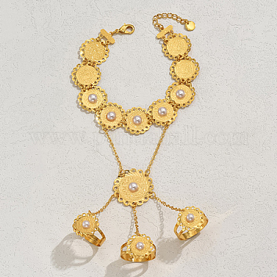 Böhmische Fingerringarmbänder aus Messing&nbsp;KT1838-1-1