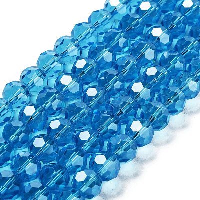 10 Strand Electroplate Glass Bead Strands Full Rainbow Plated Faceted Rondelle Dark Turquoise 6x4mm Hole 1mm 100pcs Strand 15 7 Inch