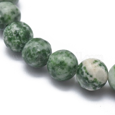 Pulseras elásticas con cuentas de jaspe verde natural&nbsp;BJEW-K212-C-017-1