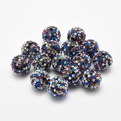 Perles de strass en pâte polymère manuelles&nbsp;RB-L030-18D-12mm-1