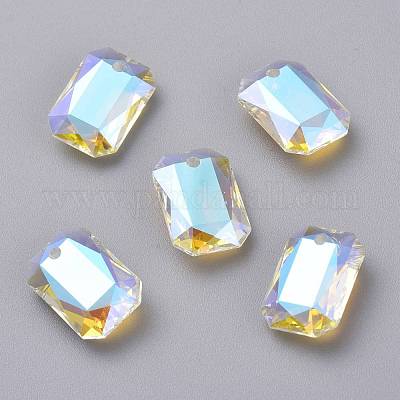 Pendentifs en verre avec strass&nbsp;RGLA-A024-J01-001SI-1
