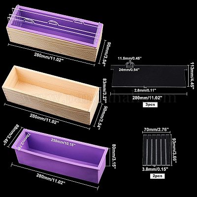 Wholesale AHANDMAKER Loaf Soap Mold + Silicone Wooden Box + Acrylic Divider  Board 3+2 Swirling Making 