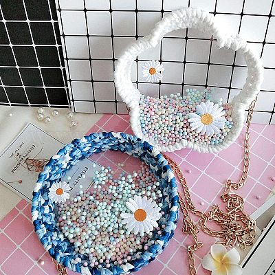 flower shaped crochet bag