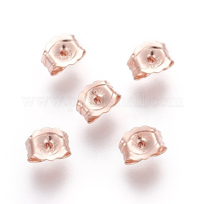 14K Gold Rose 6mm Silicon Earring Back for Friction Posts and Stud