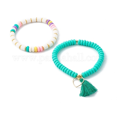 Wholesale Handmade Polymer Clay Beads Stretch Bracelets Sets