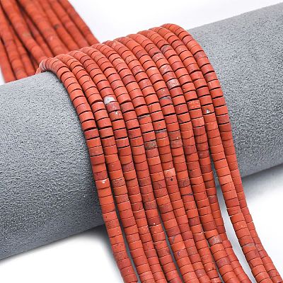 Natürliche rote Jaspis Perlen Stränge&nbsp;G-P575-B22-4x2mm-1