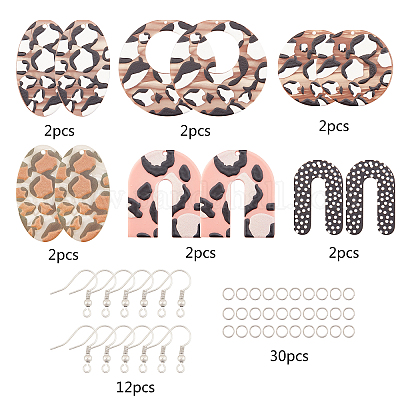 Wholesale SUNNYCLUE DIY Leopard Print Pattern Earring Making Kits