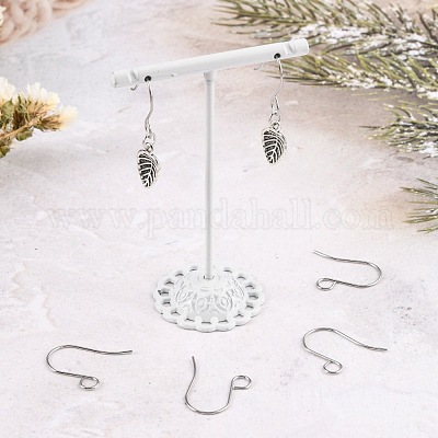 100Pcs 316 Stainless Steel French Earring Hooks, Flat Earring Hooks, Ear  Wire, with Horizontal Loop, Stainless Steel Color, 26x20mm, Hole: 4.6mm, 20