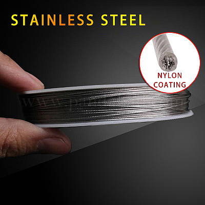 3 Roll 0.45mm Bead Stringing Wire Stainless Steel Wire Nylon